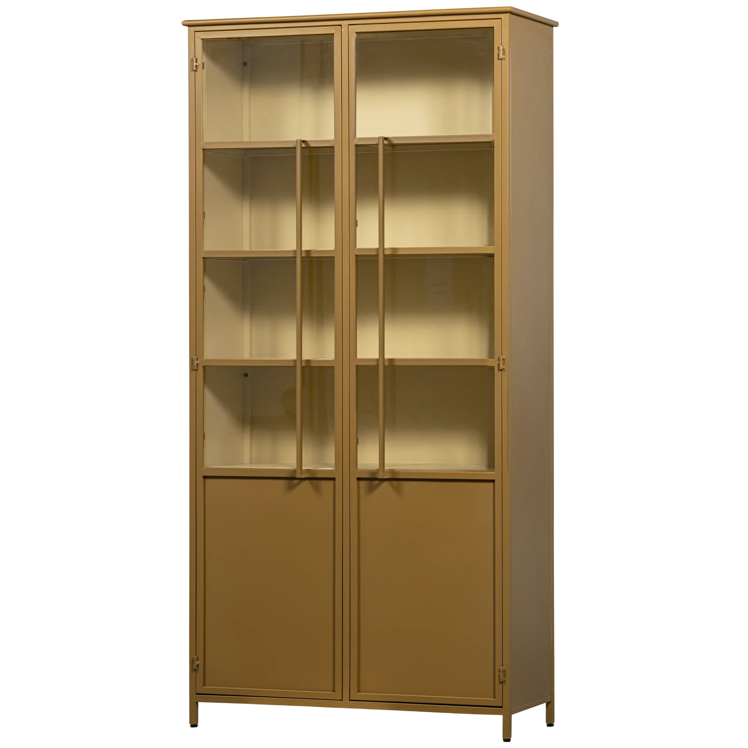 Exhibit xl 2-deurs vitrinekast metaal honinggeel