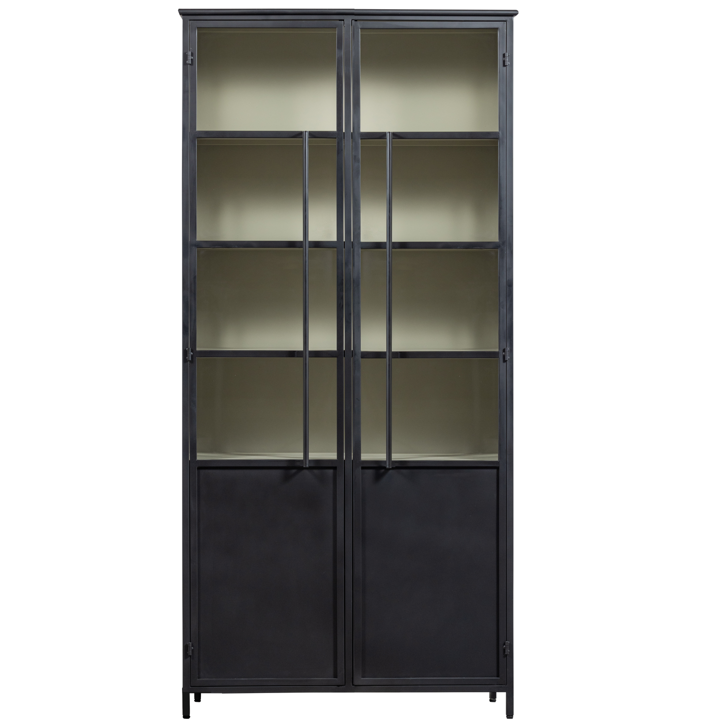 Exhibit XL 2-deurs vitrinekast metaal zwart