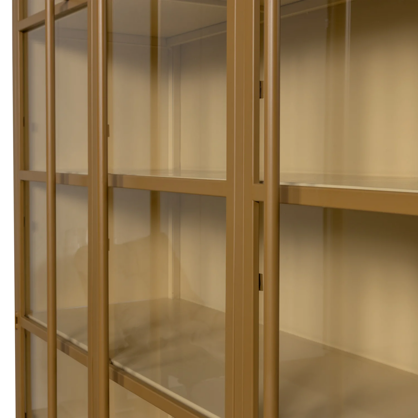 Exhibit xl 3-deurs vitrinekast metaal honinggeel