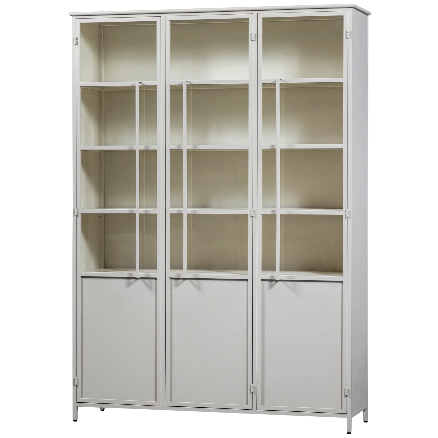 Exhibit xl 3-deurs vitrinekast metaal zand