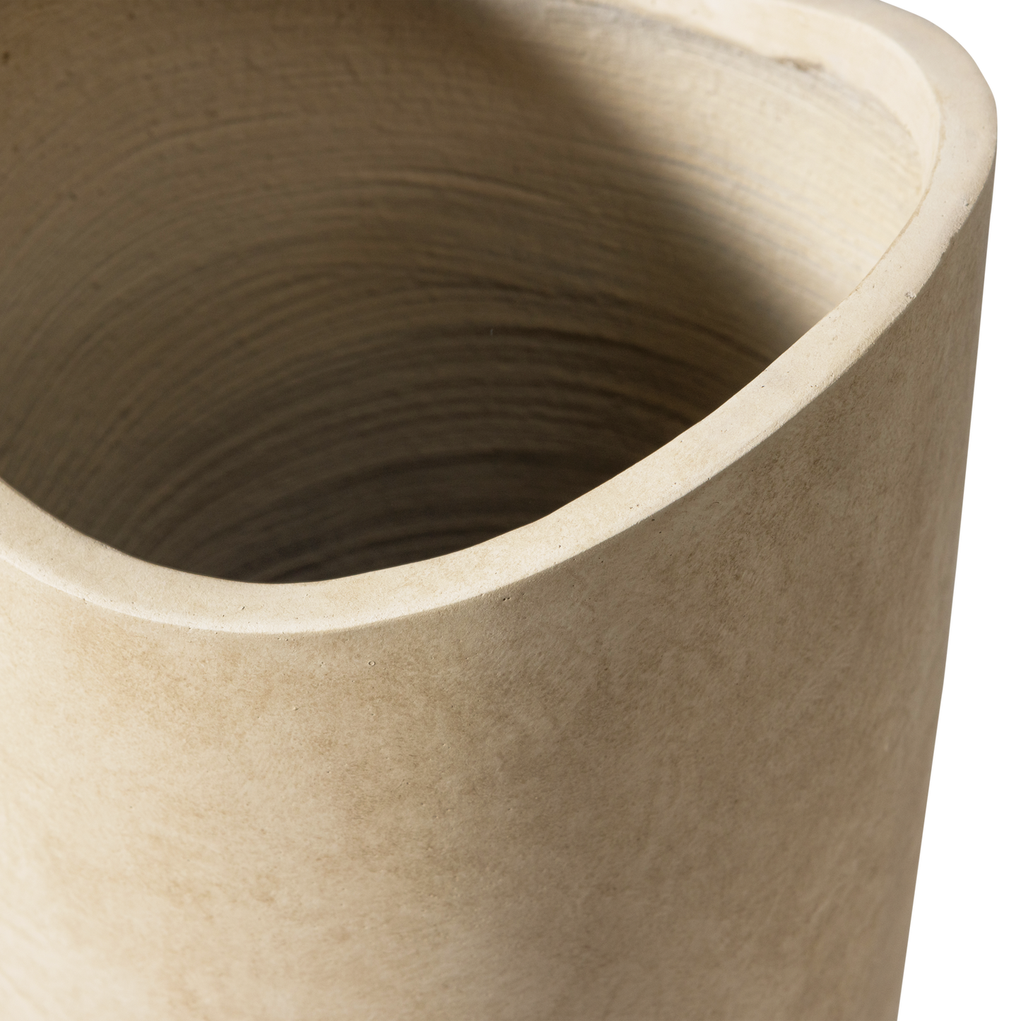 Mosi vaas/plantenpot fiber clay beige 75xØ25cm