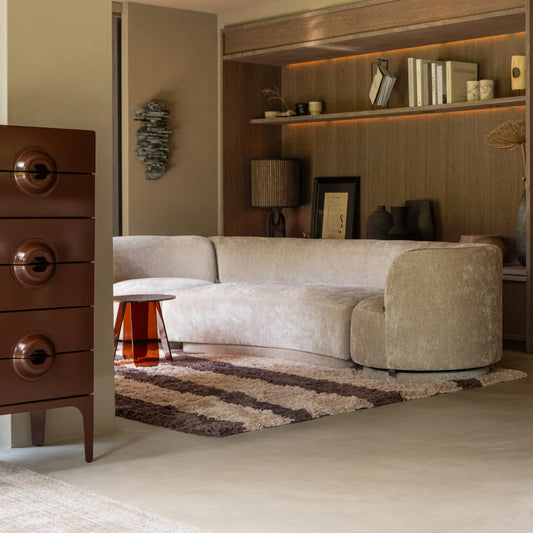 Merge ladekast 6 lades hout bruin/rood