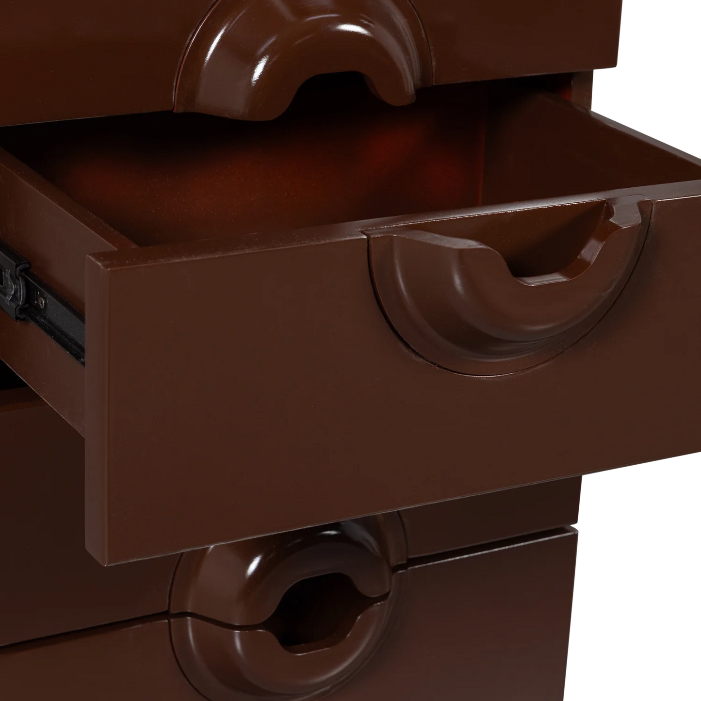 Merge ladekast 6 lades hout bruin/rood