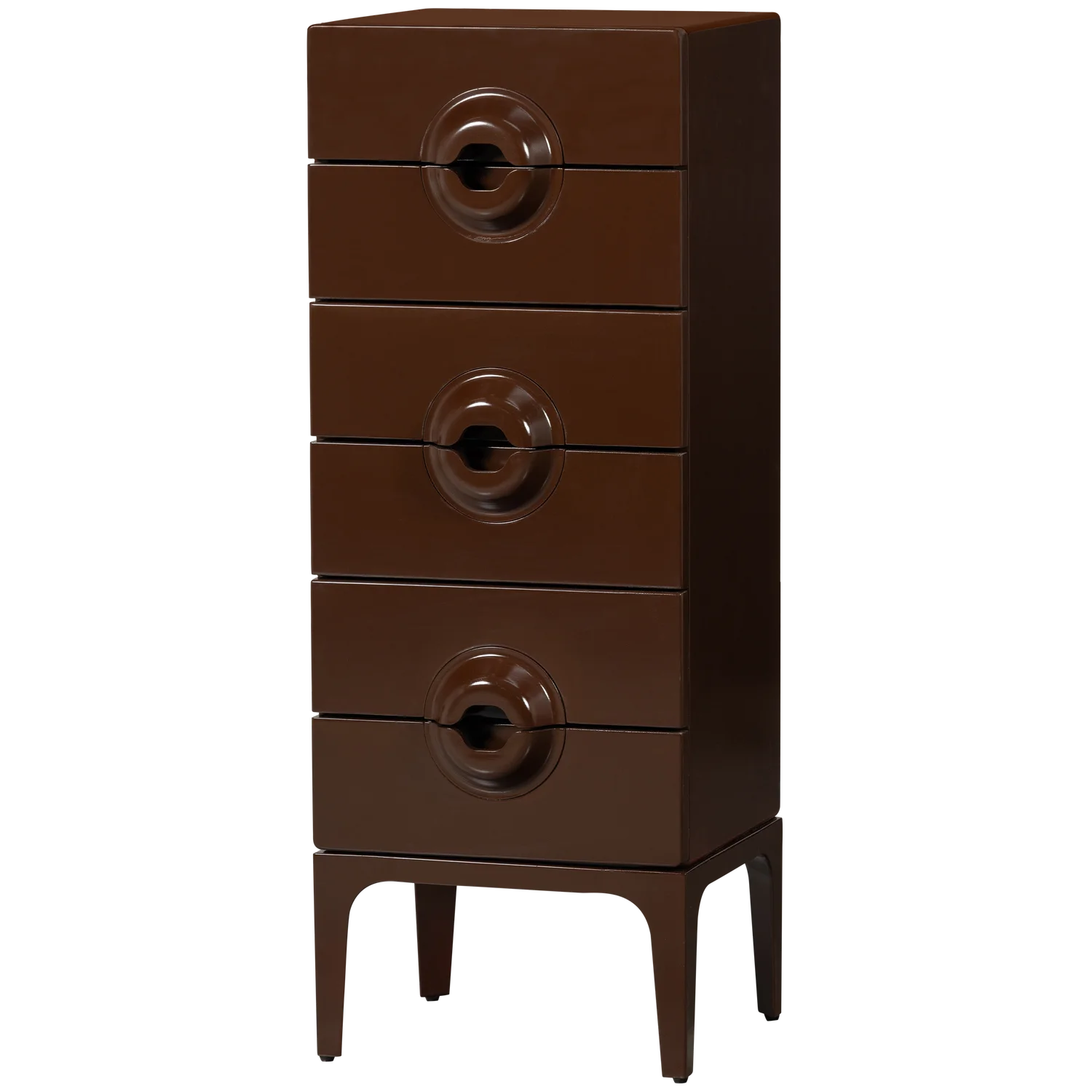 Merge ladekast 6 lades hout bruin/rood