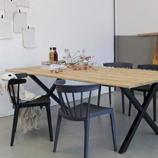 Bliss tuinstoel met spijlen kunststof zwart