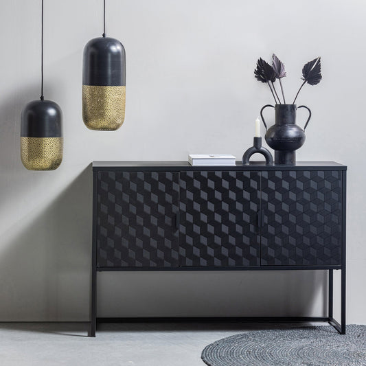 Tirsa hanglamp 46 cm metaal zwart/messing