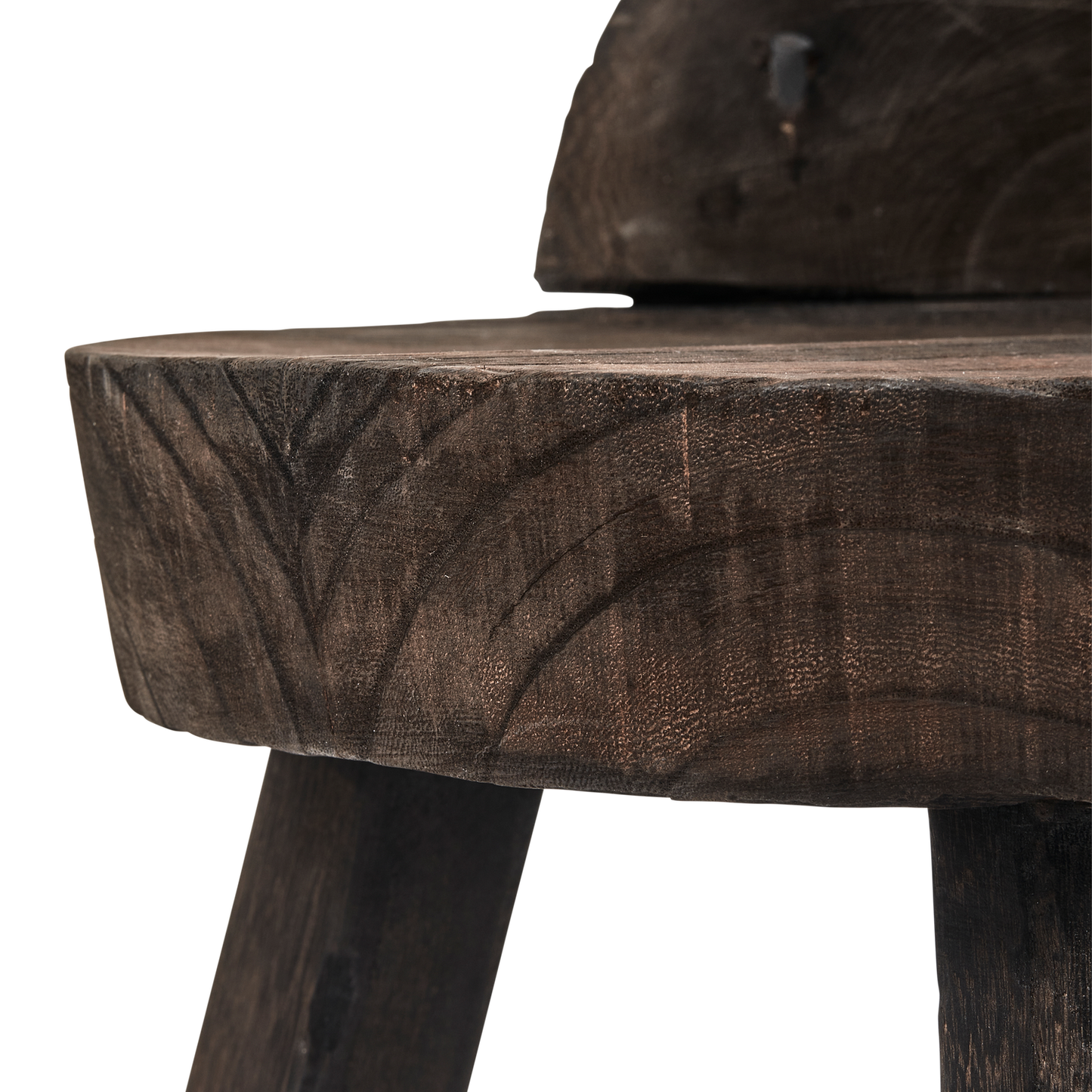 Rosalie decoratieve kruk/stoel hout donkerbruin