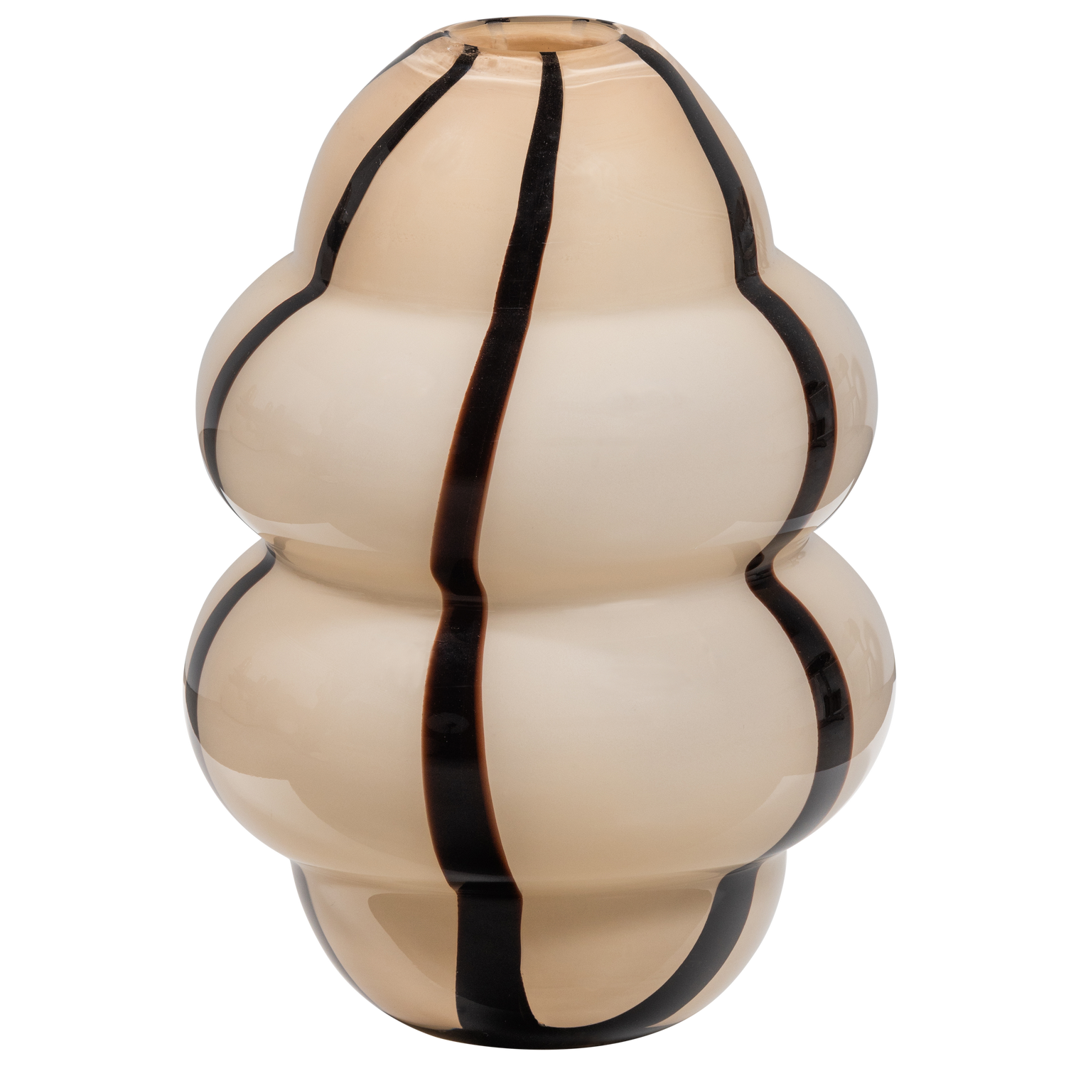 Kency vaas glas met streep naturel/zwart