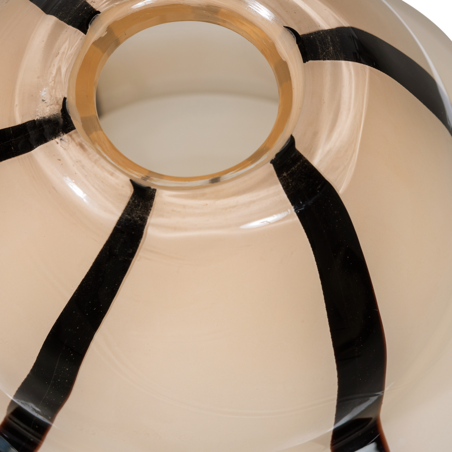 Kency vaas glas met streep naturel/zwart