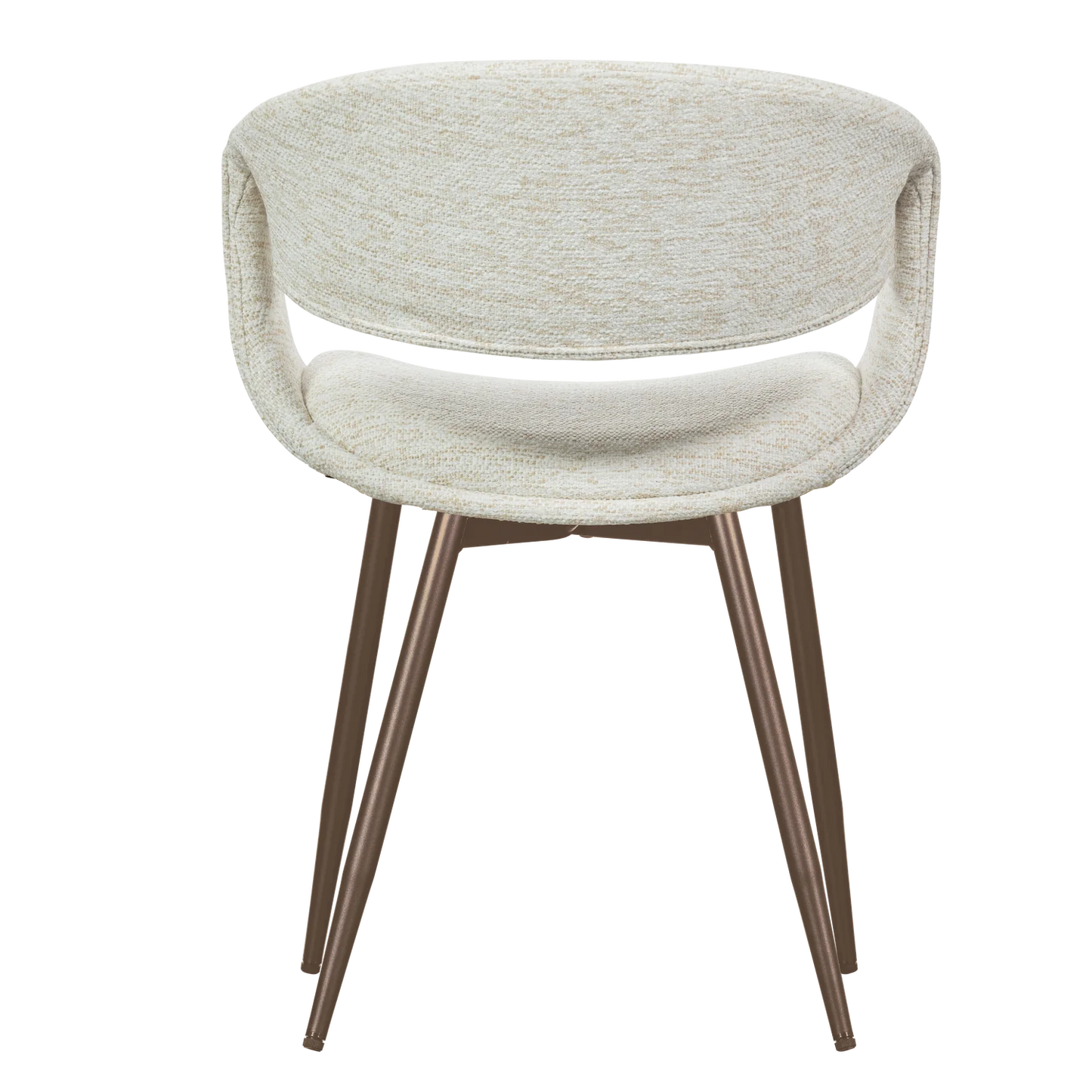 Yossi eetkamerstoel naturel met metalen poot koper