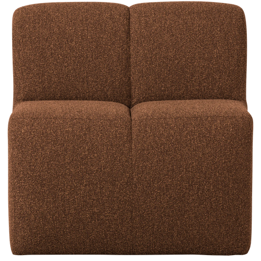 Mojo eetbankje 84cm met rugleuning bouclé roestbruin melange