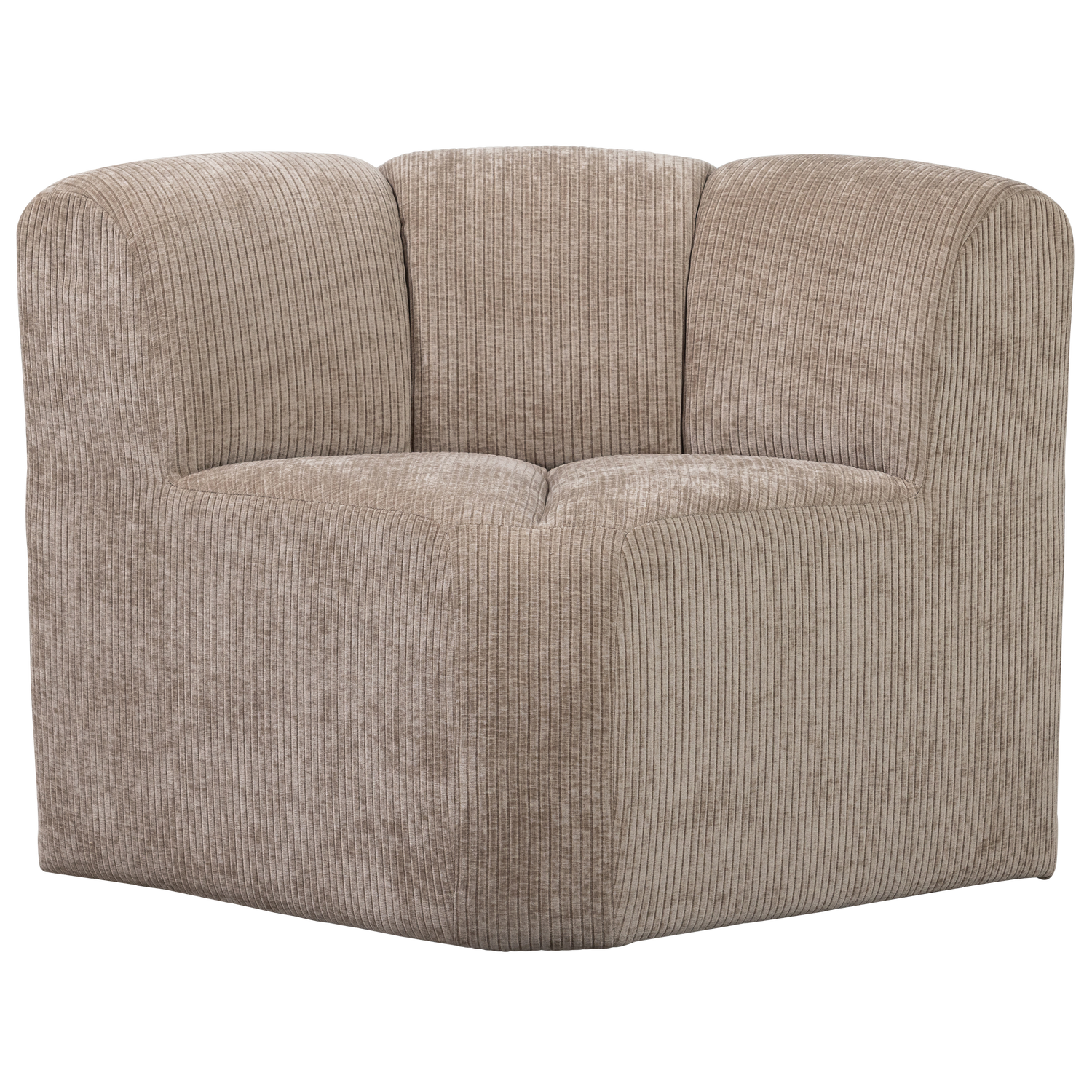 Mojo eetbankje hoek met rugleuning ribstof donkerzand