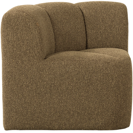 Mojo eetbankje hoek met rugleuning bouclé geel/bruin melange