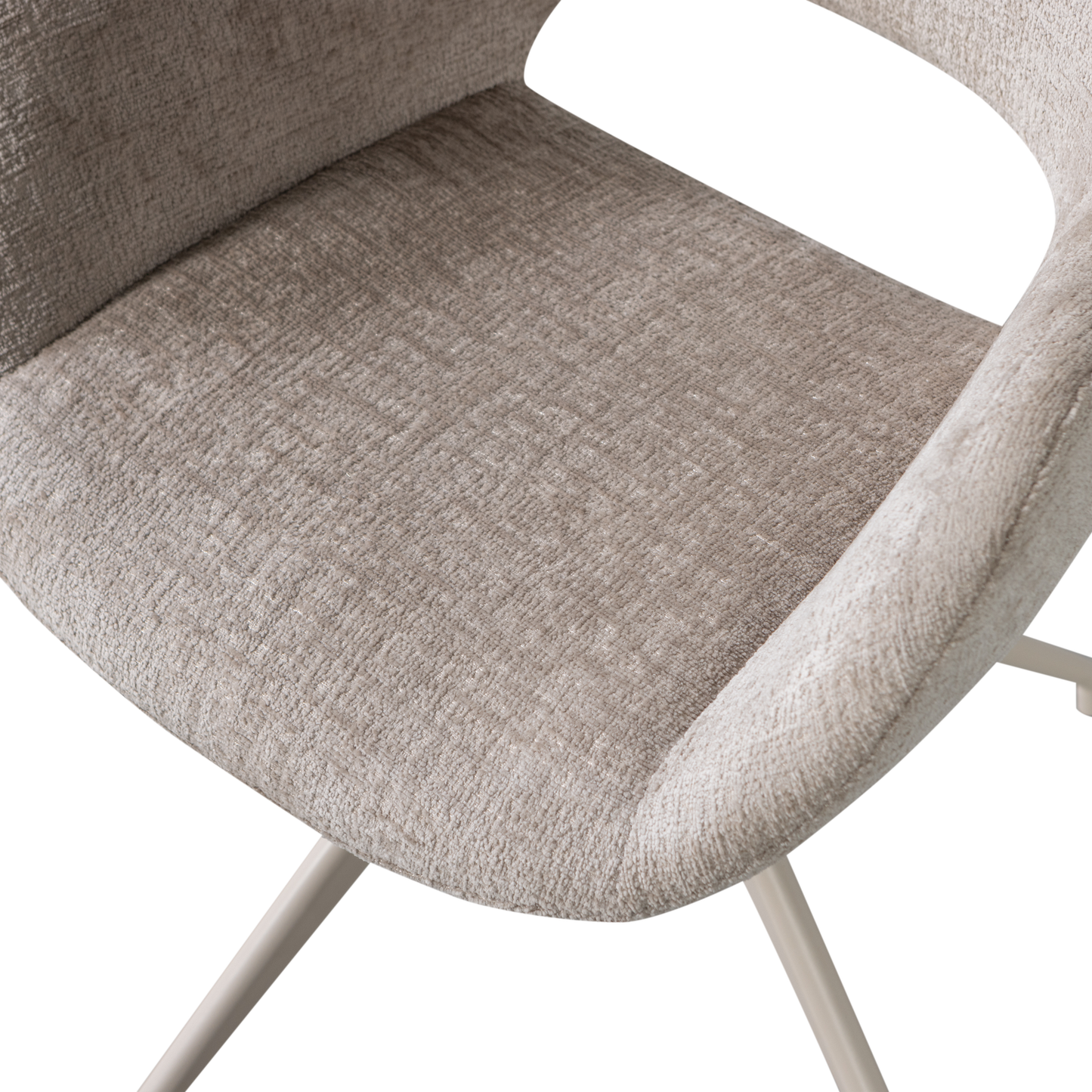 Eliva eetkamerstoel structure velvet zand - set van 2