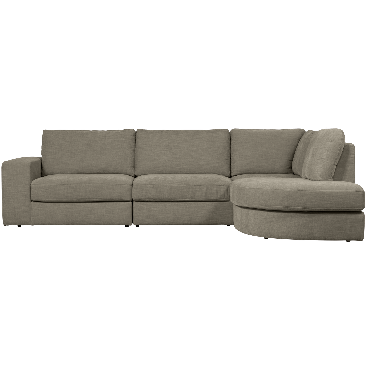 Family hoekbank ronding rechts warm grijs