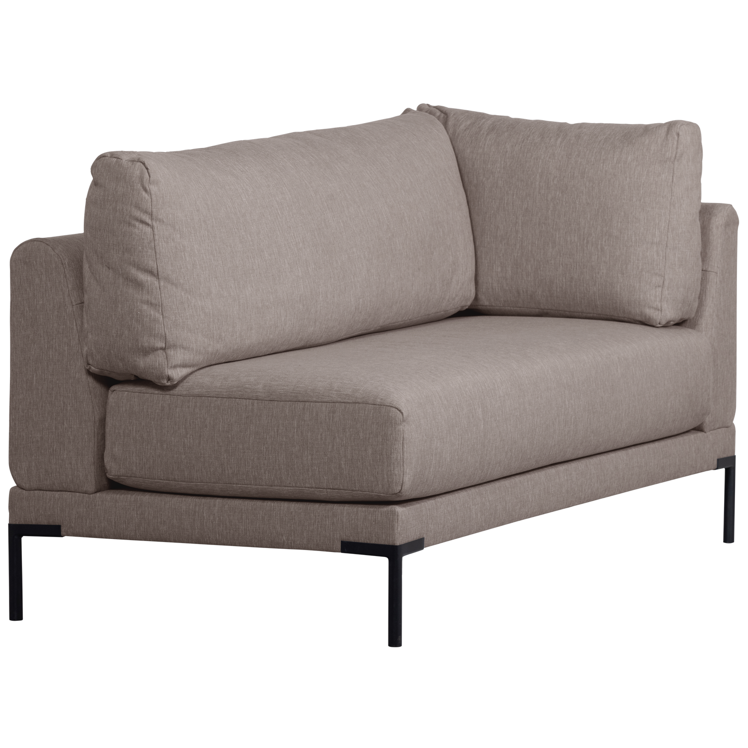 Couple eetbank hoekelement lange zijde links taupe