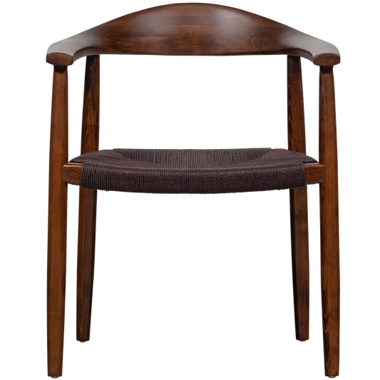 Embrace eetkamerstoel hout gevlochten zitting donkerbruin