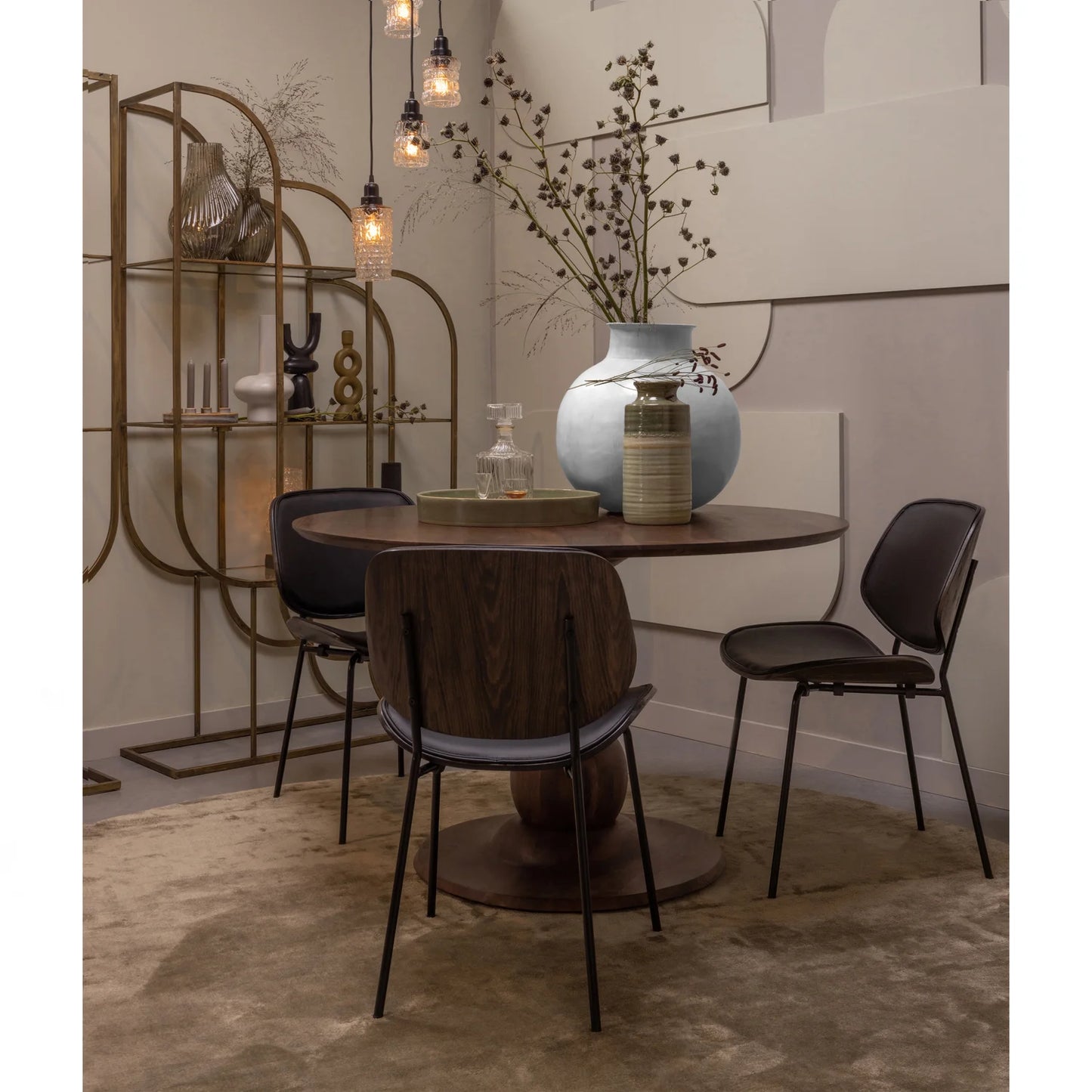 Blanco eettafel ø120 cm mango walnoot