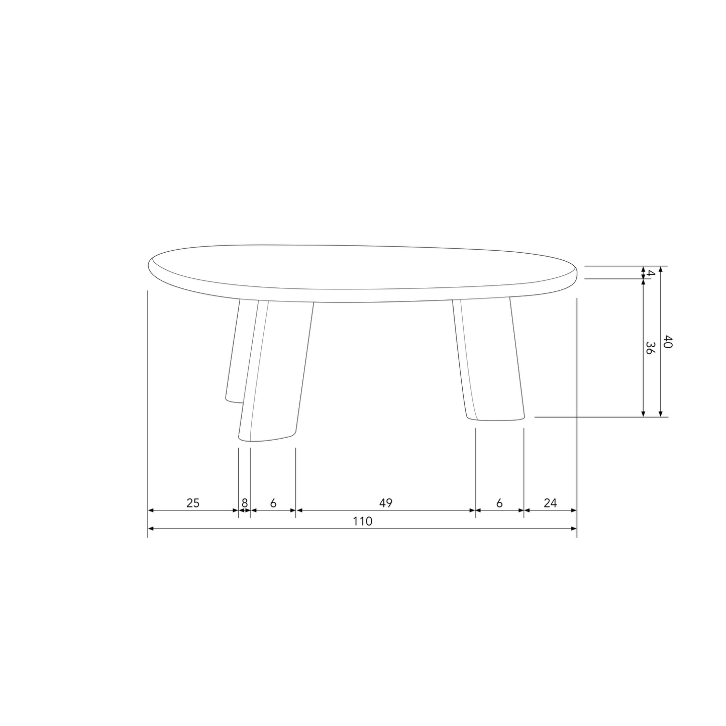 Roundly salontafel mango hout walnoot