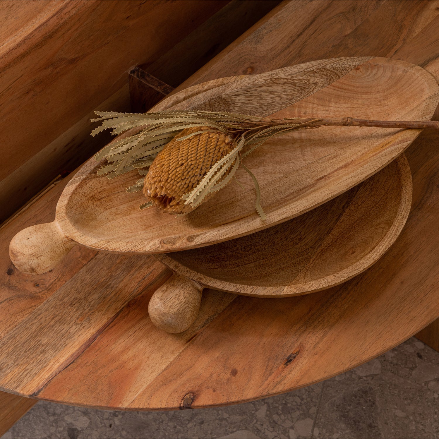 Seemly decoratieschaal ovaal mango hout naturel