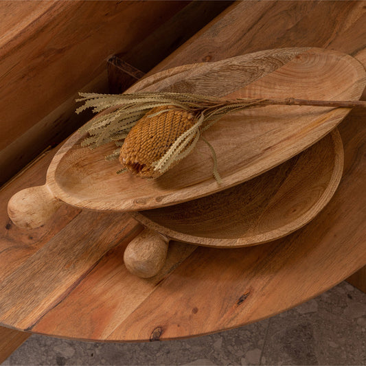 Seemly decoratieschaal ovaal mango hout naturel