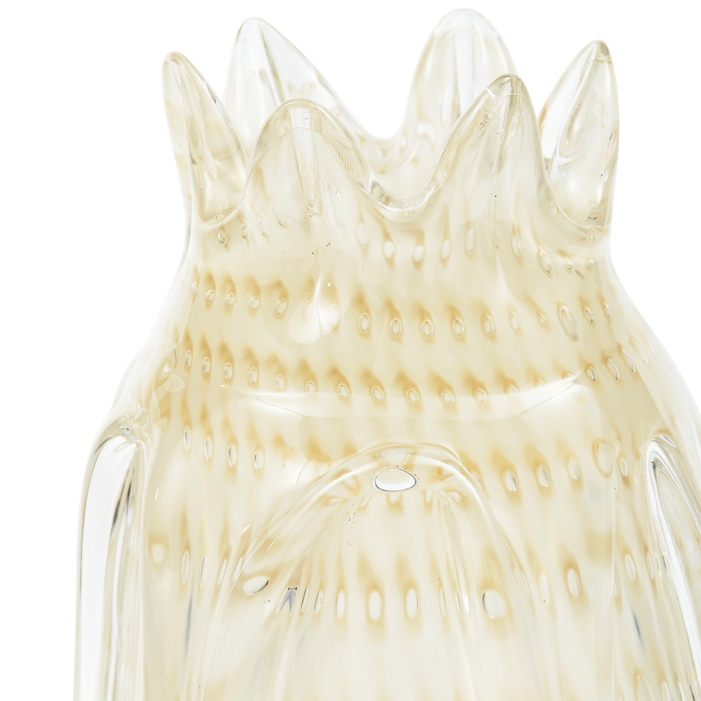 Crown handgevormde vaas glas off white 30x12cm