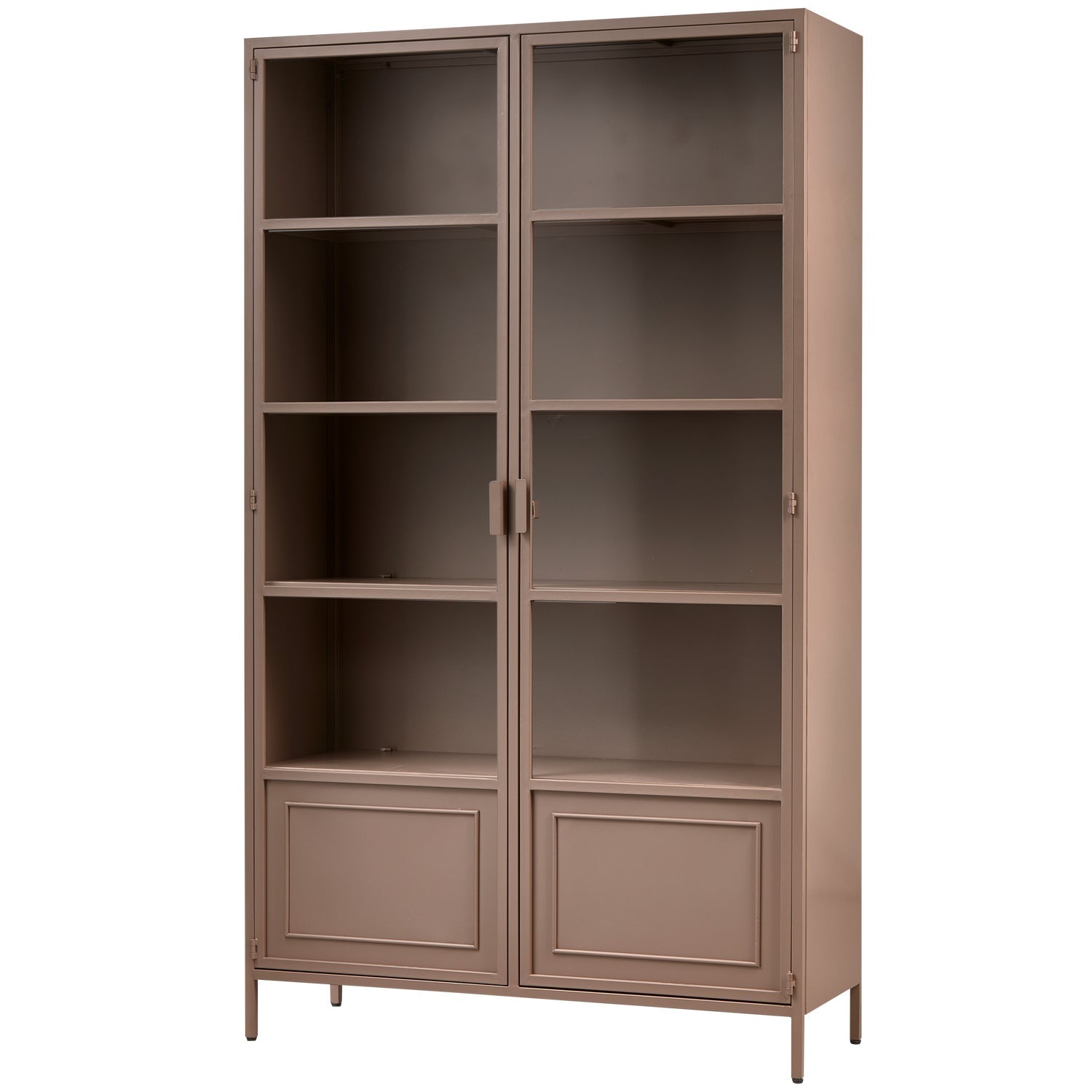 Ronja vitrinekast xl metaal military brown