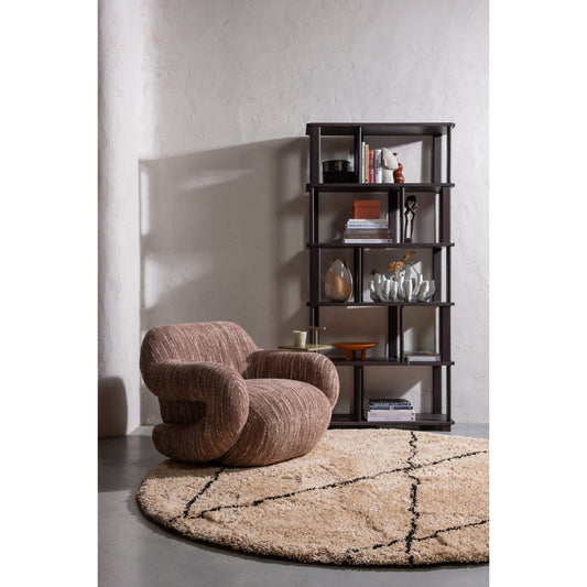 Folke fauteuil chenille oudroze melange