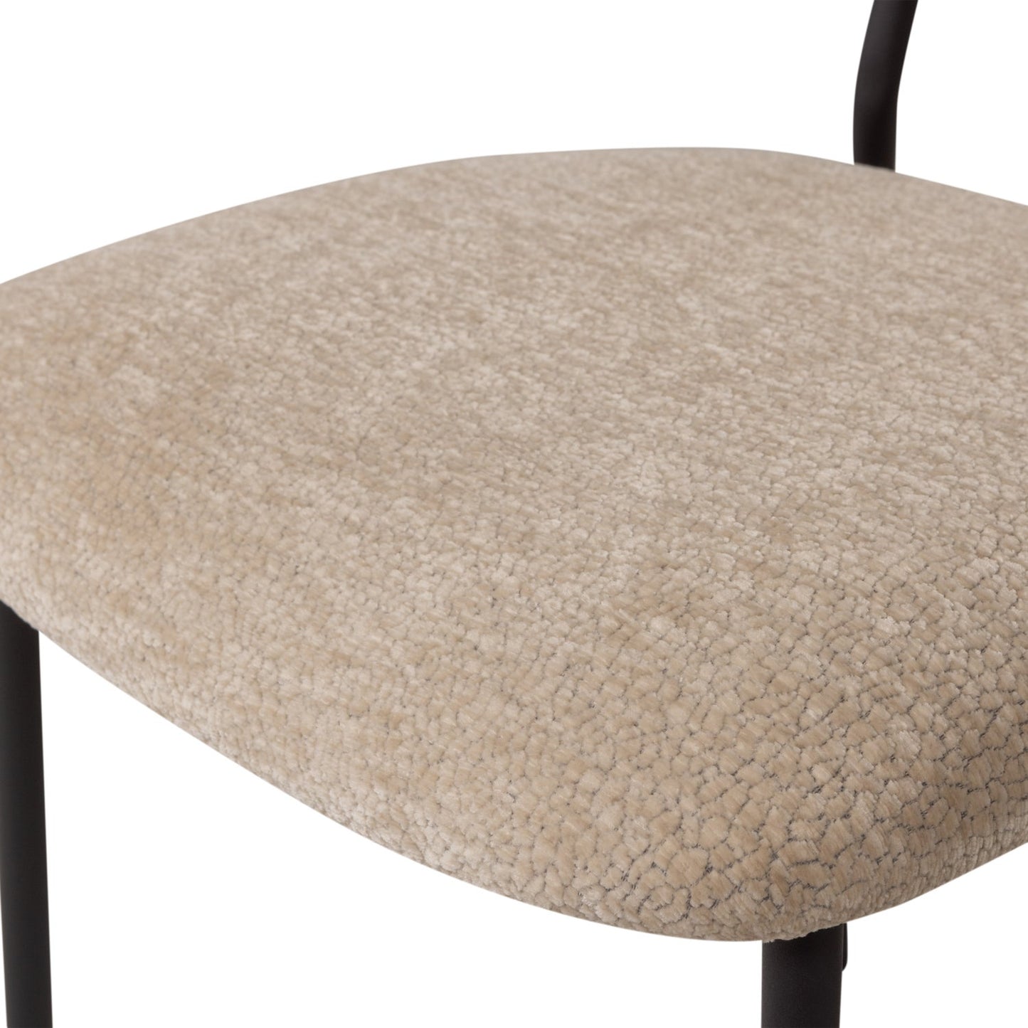 Kjeld eetkamerstoel chenille structuur naturel