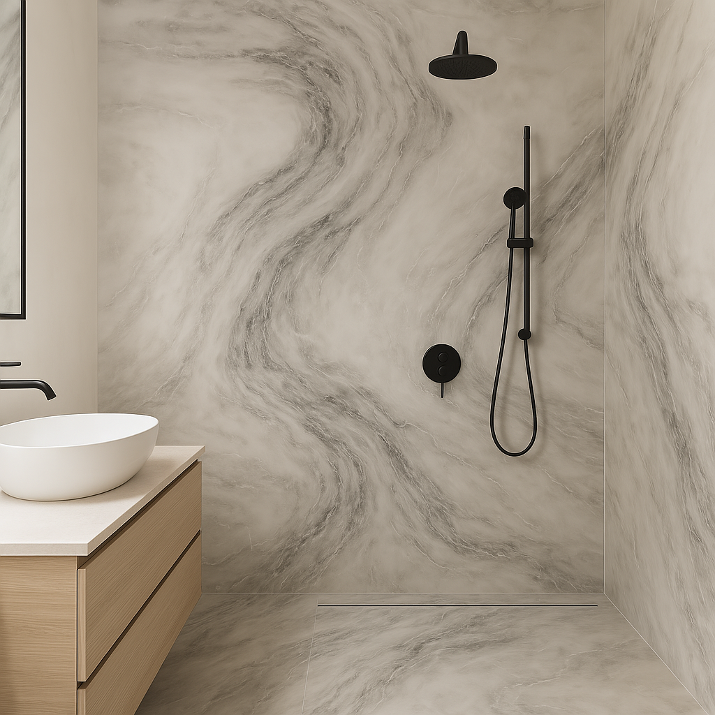 Marmer Wandpaneel - Grey Marble (glans)