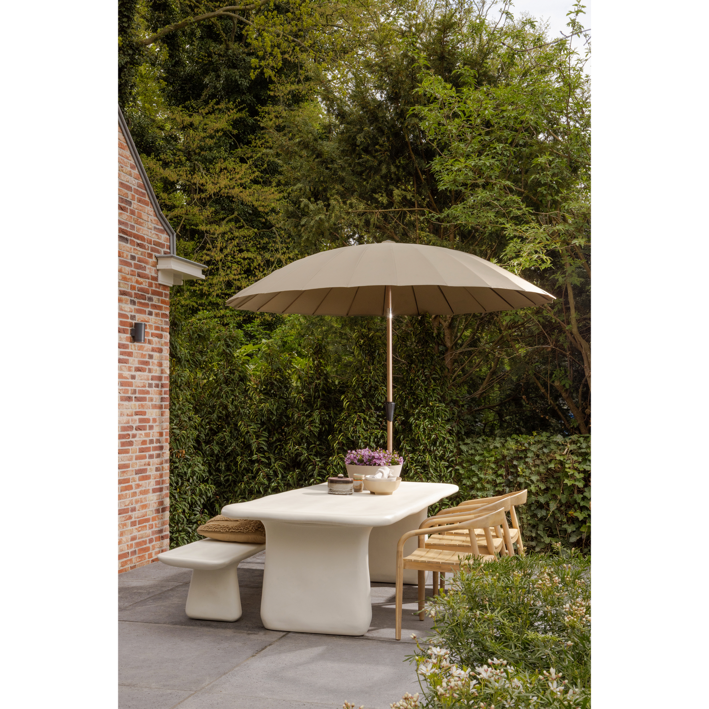 Loggia tuintafel 240x100 cm vezelversterkte polymeer naturel