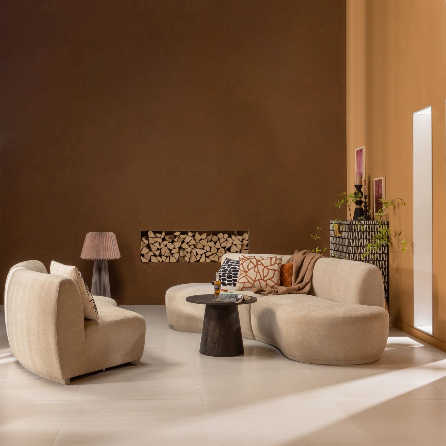 Maan salontafel mdf donkerbruin 40 x ø80 cm