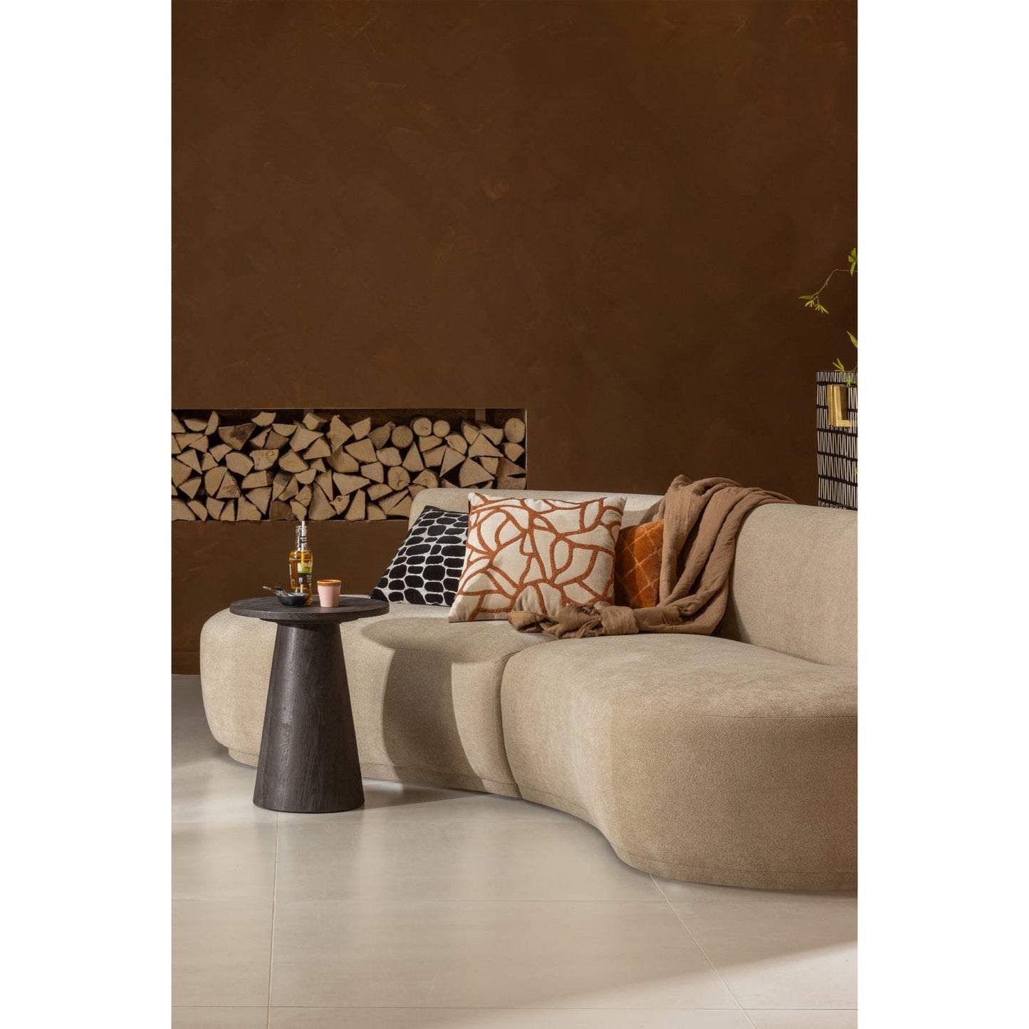 Maan salontafel mdf donkerbruin 50xo40 cm
