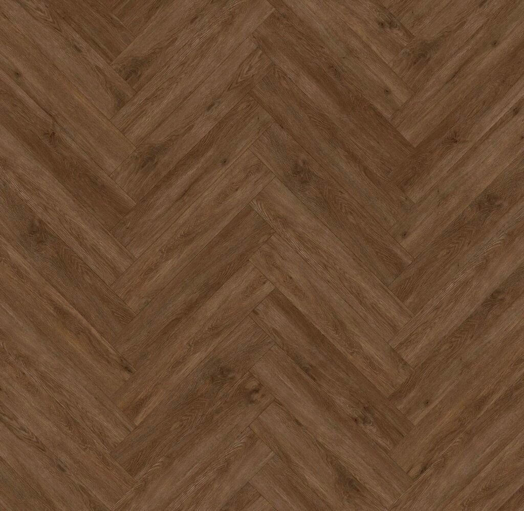 Plak PVC Visgraat - Bruin eiken