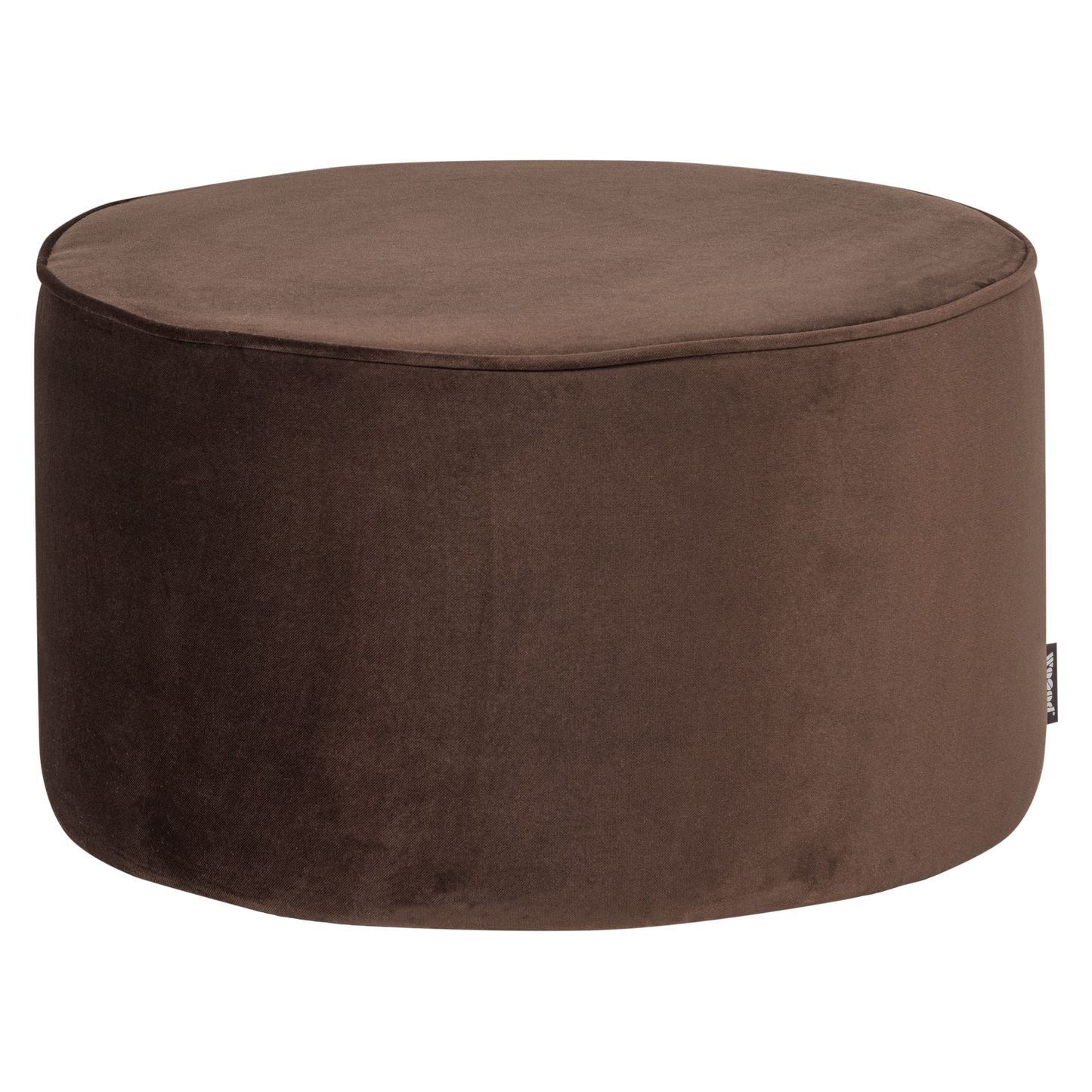 Sara poef laag 36xo60 cm velvet donkerbruin [fsc]