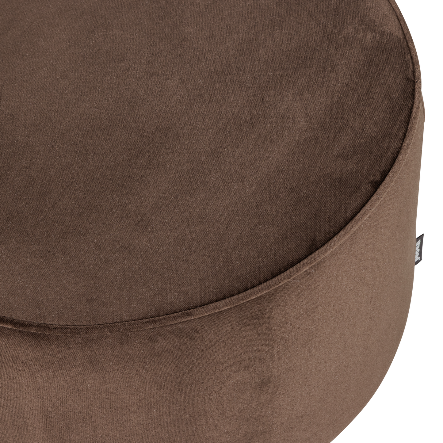 Sara poef laag 36xo60 cm velvet donkerbruin [fsc]