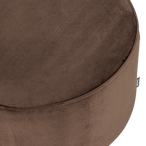 Sara poef laag 36xo60 cm velvet donkerbruin [fsc]