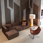 Maudi draaifauteuil chenille structuur bruin