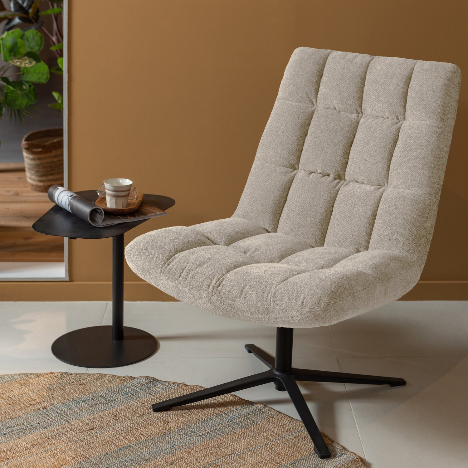 Job draaifauteuil boucle zand