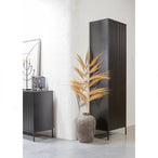 New gravure hoge kast met lade - grenen zwart [fsc]