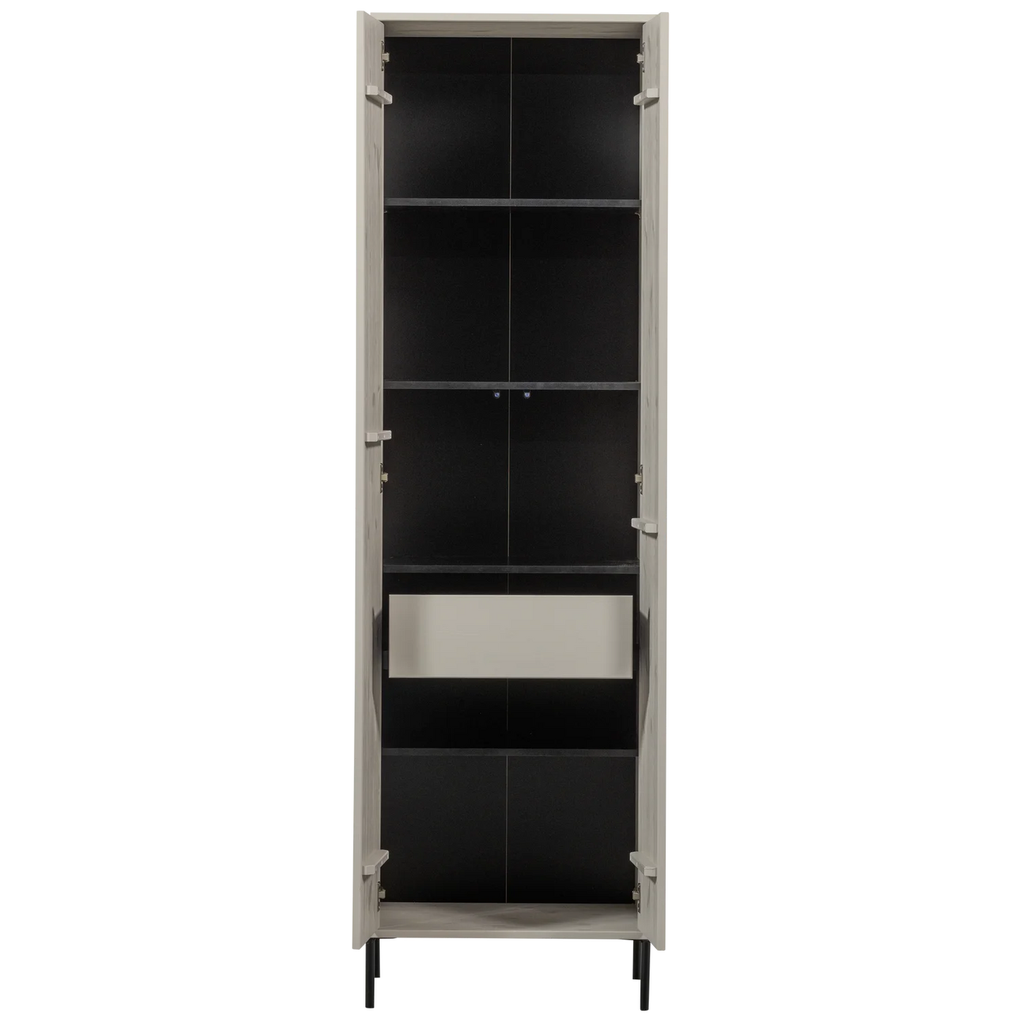 New gravure hoge kast met lade - grenen dust [fsc]