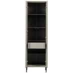 New gravure hoge kast met lade - grenen dust [fsc]