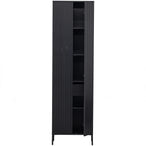 New gravure hoge kast met lade - grenen zwart [fsc]