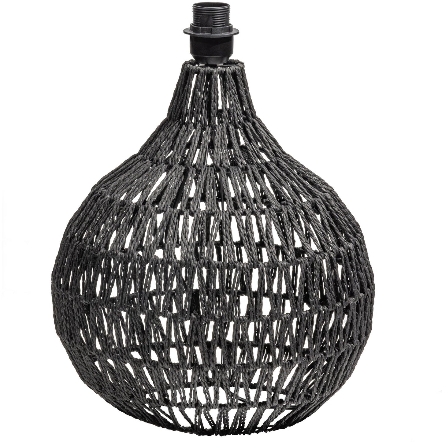 Macy tafellampvoet rattan look zwart