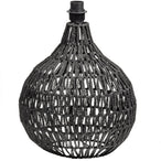Macy tafellampvoet rattan look zwart