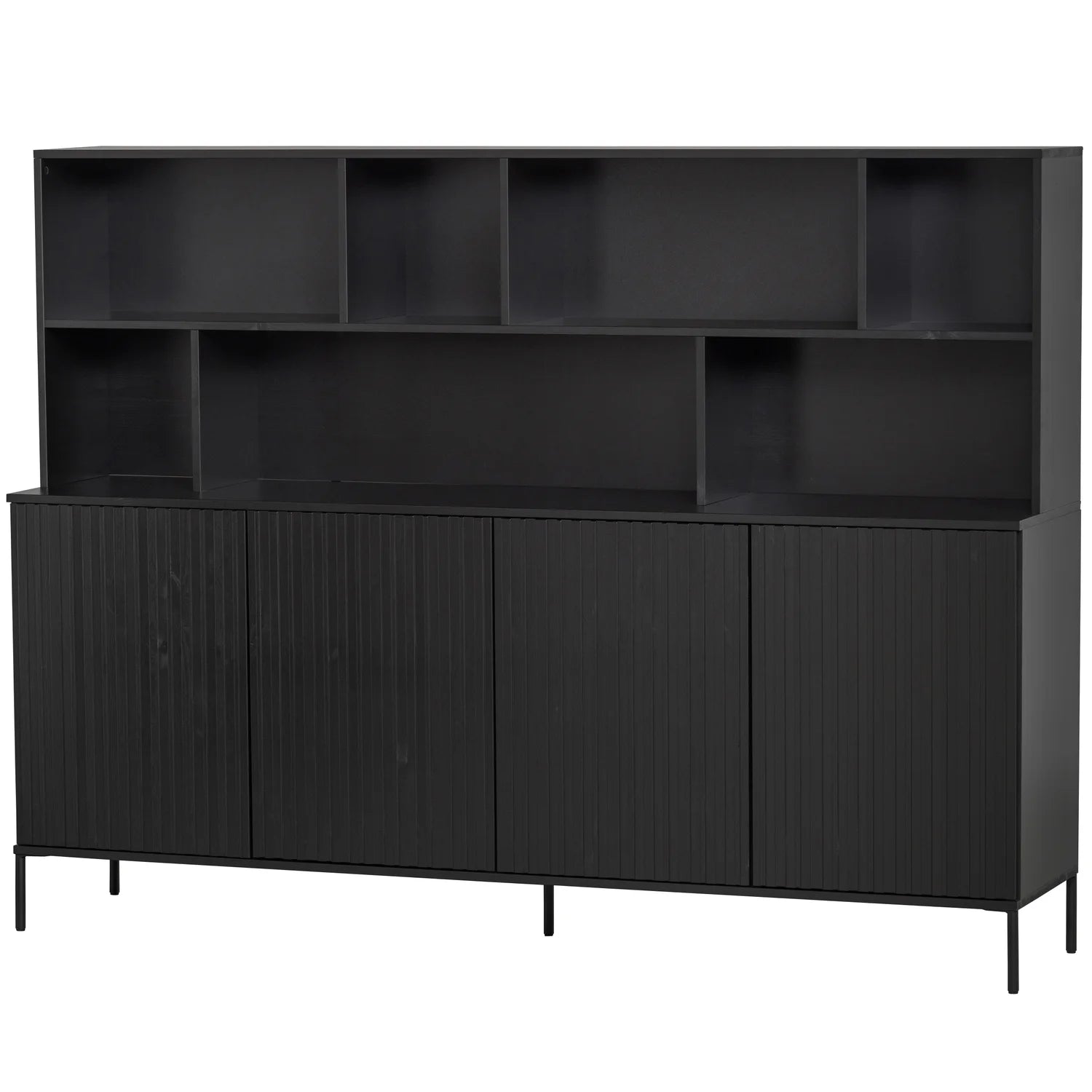 New gravure wandkast grenen zwart [fsc]