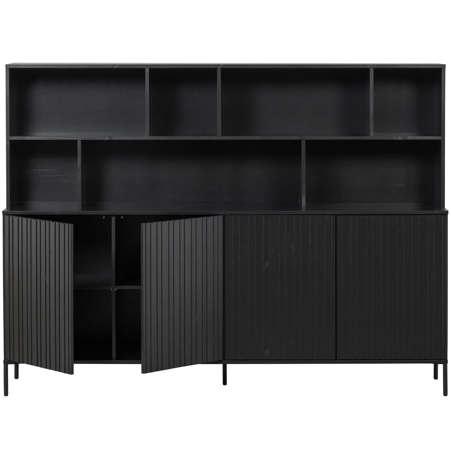 New gravure wandkast grenen zwart [fsc]