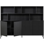 New gravure wandkast grenen zwart [fsc]