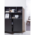 New gravure wandkast grenen zwart [fsc]