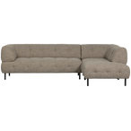 Lloyd hoekbank rechts grof geweven bruin melange